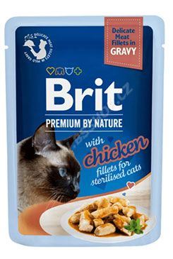 BRIT Premium Cat Delicate Fillets in Gravy with Chicken for Sterilised 85g