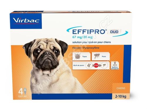 Effipro Duo S 67/20 mg spot-on 4 x 0,67ml