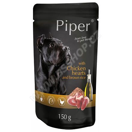 PIPER Animals kapsička s kuřecím srdcem a rýží 150g