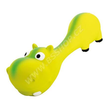 Hrošík ležící - tvar činky, se zvukem, 22 cm, latex, zelená, HipHop