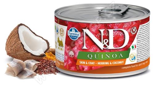 N&D DOG QUINOA Adult Herring & Coconut Mini 140g