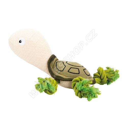Mořská želva, 30 cm, látková hračka s bavlněnými uzly, HIPHOP DOG, zelená/krémová
