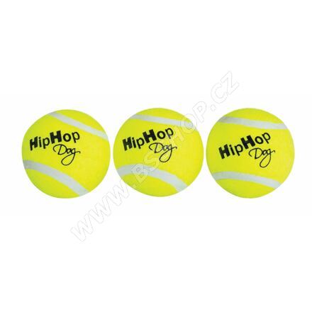 Tenisový míček pískací 5 cm HipHop Dog (3ks v balení)
