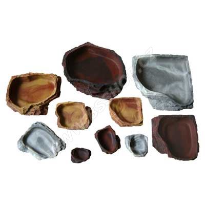 Lucky Reptile Rohové krmítko Granite maxi, cca 24x24x6cm