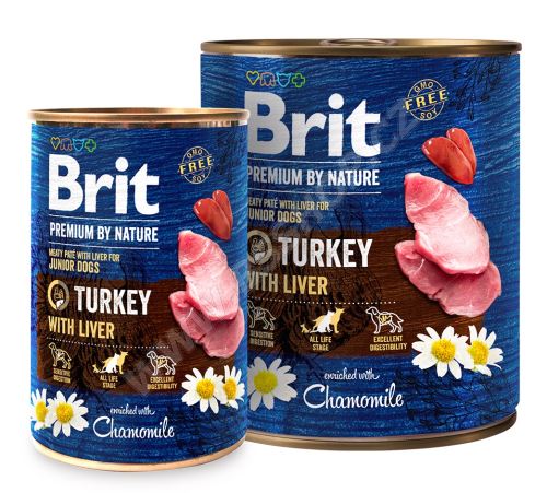 Brit Premium Dog by Nature konzerva Turkey & Liver 400g