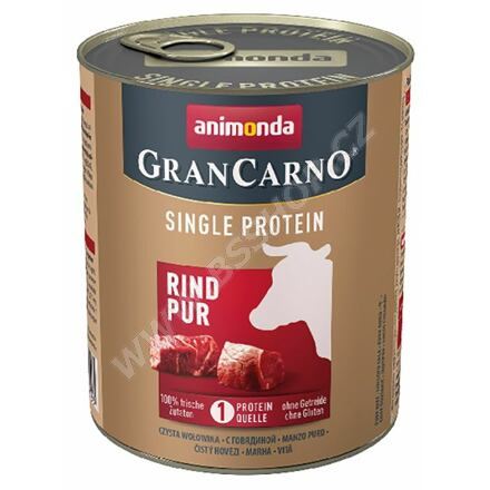 GRANCARNO Single Protein 800g čisté hovězí, konzerva pro psy