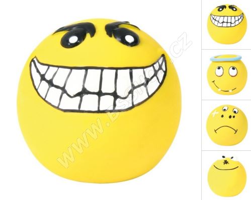 Latexový smajlík míček, žlutý malý plněný 6cm Trixie