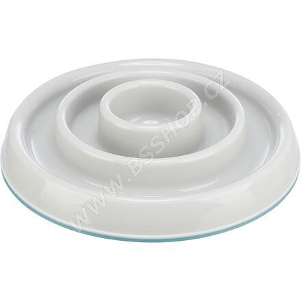 Miska k pomalému krmení, design kruhy, 0,45 l/ø 23 cm, plast/TPR, šedá