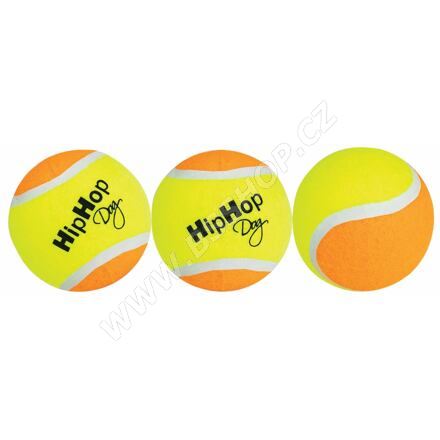 Tenisový míč barevný 6,5cm HipHop Dog (3ks v balení)