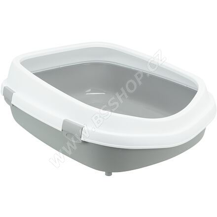 Trixie toaleta Primo XXL s okrajem, 56x25x71cm, šedá/bílá