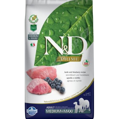 N&D PRIME DOG Adult Medium/Large Lamb & Blueberry 2,5kg