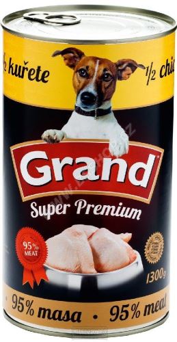 GRAND konzerva pes Extra s 1/2 kuřete 1300g