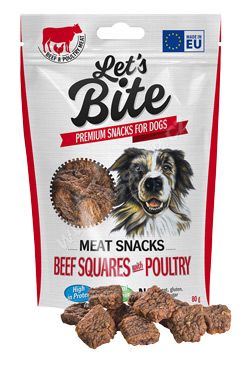 Brit Let's Bite Meat Snacks Beef Squares & Poultry 80g
