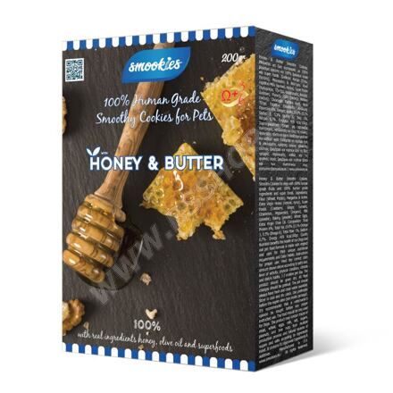 SMOOKIES Premium HONEY -  medové sušenky 100% human grade, 200g