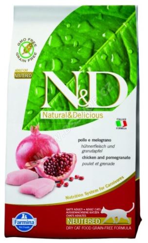 N&D Grain Free CAT Neutered Chicken & Pomegranate 10kg