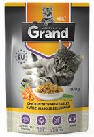 GRAND kapsička kočka deluxe 100% kuřecí se zeleninou 100g (1)