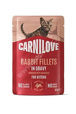 Carnilove Cat Pouch Gravy Rich in Rabbit enriched with Marigold for Ki ttens 85g