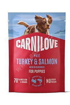 Carnilove Dog Pouch Paté Salmon with Blueberries for Puppies 300g
