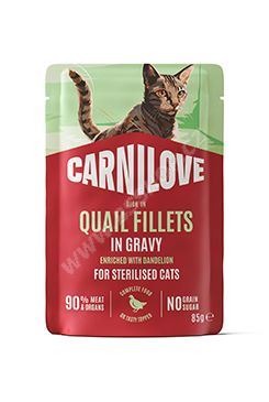 CARNILOVE Cat POUCH GRAVY rich in Quail enriched with Dandelion for sterilised 85g