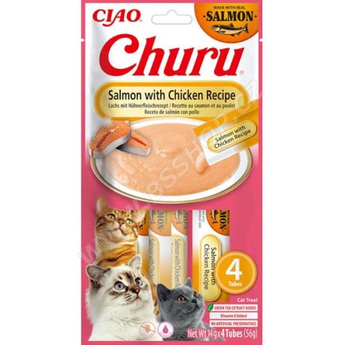 Inaba Churu cat snack losos & kuře 4x14g