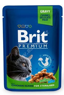Kapsička BRIT Premium cat chicken slices for sterilised 100g