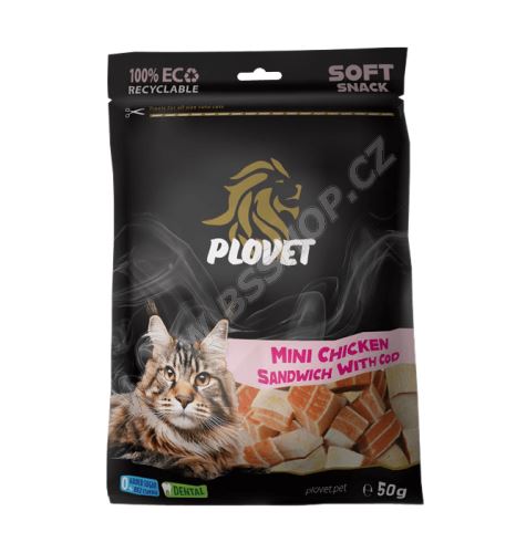 Plovet Mini Kuřecí Sendvič s Treskou 50g