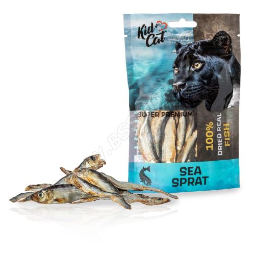 KIDCAT SUPER PREMIUM 100%  dried real SEA SPRAT - mini sušený mořský šprot, 6 cm / 40 g