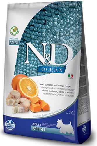 N&D OCEAN DOG Grain Free Adult Mini Codfish & Pumpkin & Orange 800g
