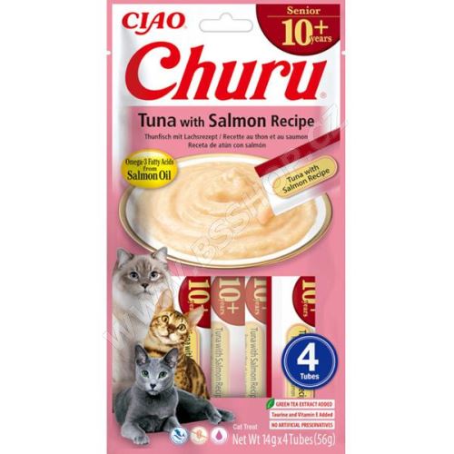 Inaba Churu Senior cat snack tuňák & losos 4x14g