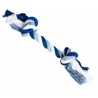 HIP HOP bavlněný uzel 2 knoty 20cm/55g tm.modrá, sv.modrá, bílá HIP HOP bavlněný uzel 2 knoty 20cm/55g tm.modrá, sv.modrá, bílá
