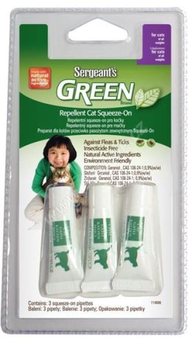 Sergeanťs Green Spot-on pro kočky 3x1,5ml