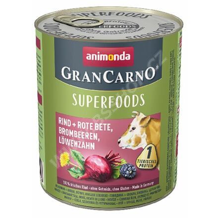 GRANCARNO Superfoods hovězí,čv.řepa,ostružiny,pampeliška 800g pro psy