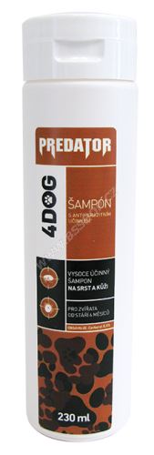 Predator šampon 4DOG antiparazitní 230ml - EXP 3/2022