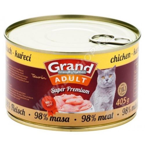 GRAND konzerva Superpremium kočka kuřecí 405g