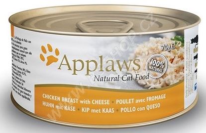 APPLAWS konzerva Cat kuřecí prsa a sýr 70g