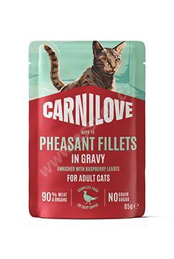 CARNILOVE Cat POUCH GRAVY rich in Pheasant enriched with Raspberry Leaves 85g