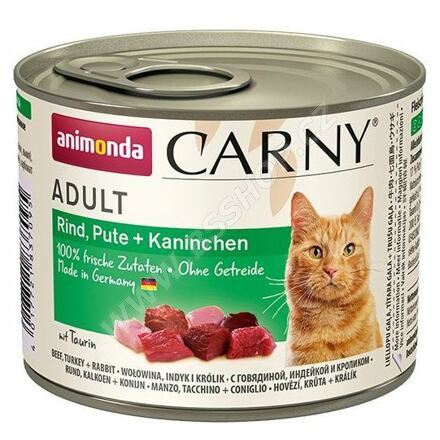 ANIMONDA konzerva CARNY Adult hovězí, krůtí + králík 200g