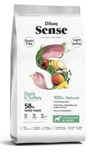Dibaq Sense Grain Free Duck & Turkey Light & Senior 12kg