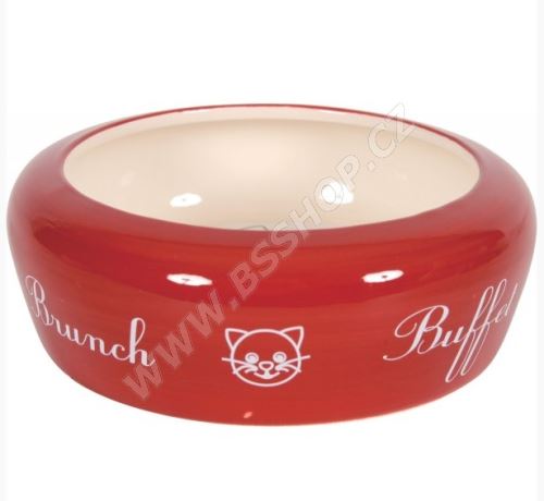 Miska keramická kočka Buffet červená 13cm 0,3l Zolux