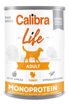 Calibra Dog Life  konzerva Adult Turkey with apples 400g