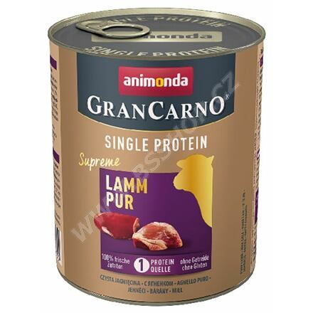 GRANCARNO Single Protein 800g čisté jehněčí, konzerva pro psy