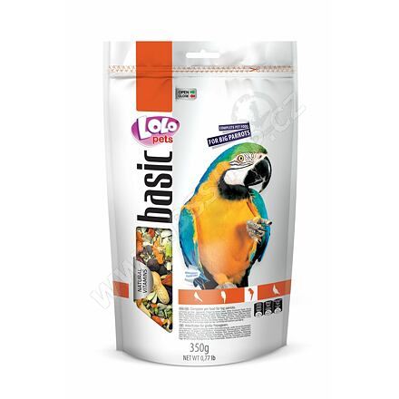 LOLO BASIC kompletní krmivo pro velké papoušky 350g Doypack