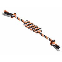 HIP HOP uzel válec bavlněný s 2 knoty 38cm/100g šedá, tm.šedá, oranžová HIP HOP uzel válec bavlněný s 2 knoty 38cm/100g šedá, tm.šedá, oranžová