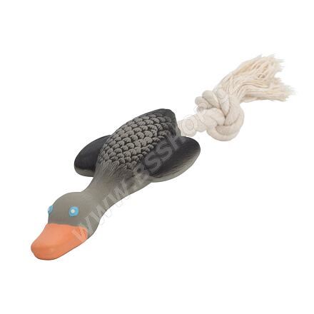 Divoká husa MINI s bavlněným lanem, se zvukem, 22cm, šedá,růžová, HipHop