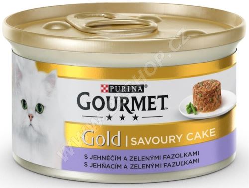 Gourmet Gold cat konzerva Savoury Cake jehně, fazolky 85g