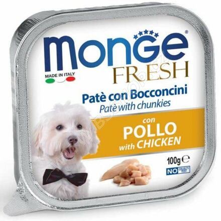 MONGE FRESH - paštika a kousky s kuřecím 100g pro psy