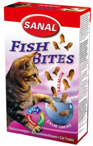 SANAL Fish BITES 75g - křupavé rybičky drůbeží a losos
