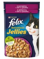 Felix cat Sensations kachna a želé se špenátem 85g