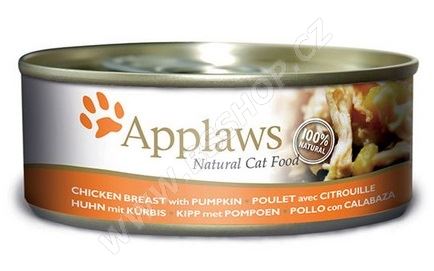 Applaws konzerva Cat kuřecí prsa a dýně 156g