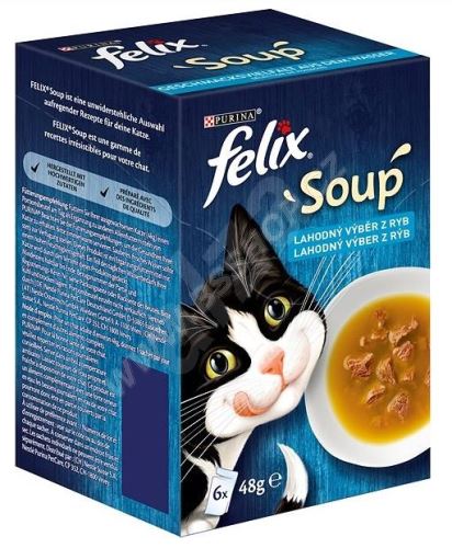 Felix Soup Lahodný výběr z ryb s treskou, tuňákem a platýsem 6x48g